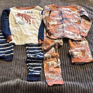 Carter's 2-Pack Pajama Sets — Navy, Rust & Cream Dino and Polar Bear Prints